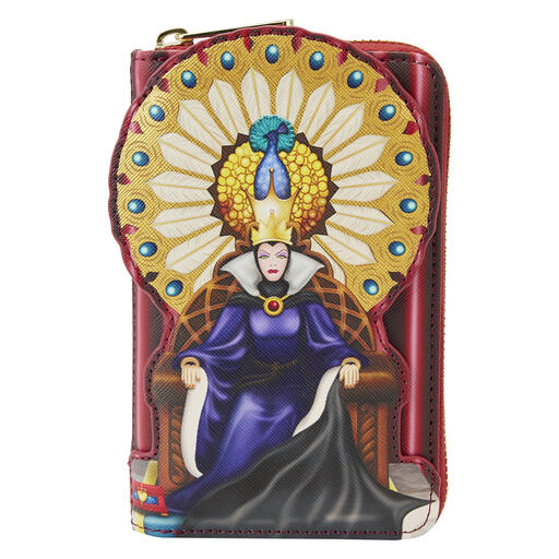 Red wallet featuring the Evil Queen from Snow White sitting on her throne